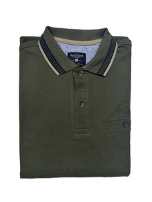 Polo Manica Lunga con Taschino in Caldo Piquet Ascot 87-303 Militare 72