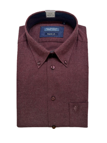 Camicia in Flanella Trasimeno Manica Lunga Sea Barrier Bordeaux - Blocco94