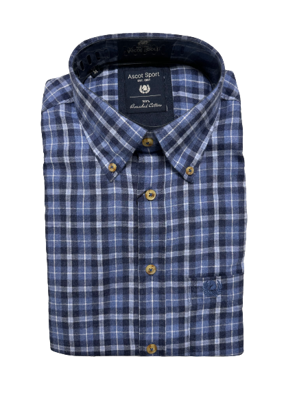 Camicia Manica Lunga Ascot Taglie Forti in Flanella 15684-512 Col31 - Blocco94
