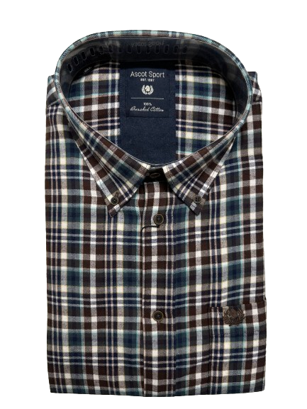 Camicia Manica Lunga Ascot Taglie Forti in Flanella 15684-512 Col43 - Blocco94