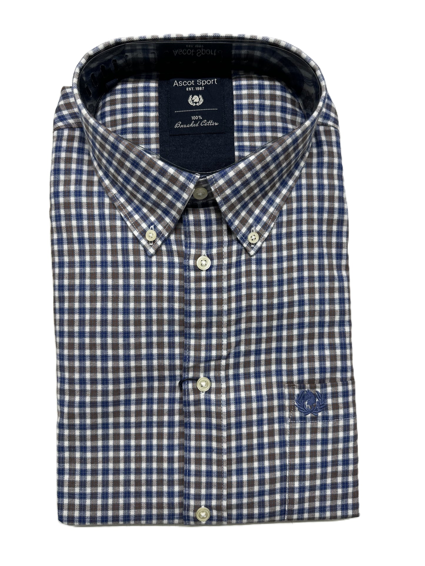 Camicia Manica Lunga Ascot Taglie Forti in Flanella 15684-512 Col20