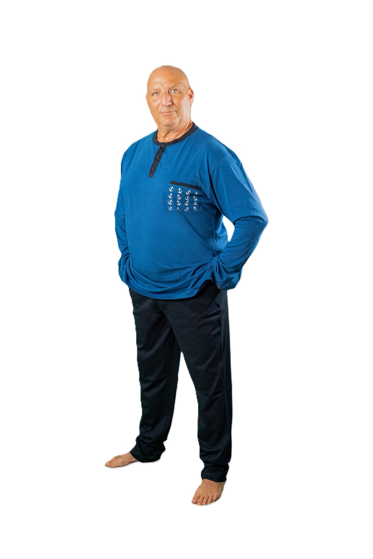 Pigiama Uomo In Jersey Di Cotone Caldo Navigare 141910 Navigare Home - Foto 4