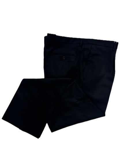 Pantalone Pura Lana Jaspè Taglie Forti Classico con Pence Nero
