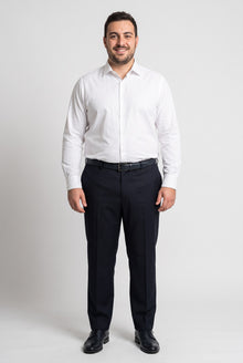 Pantalone Pura Lana Jaspè Classico con Pence Nero