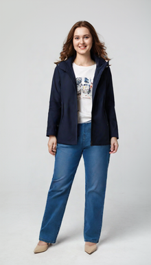 Virginia Blu Giubbino Leggero Donna Taglie Comode Rihanna