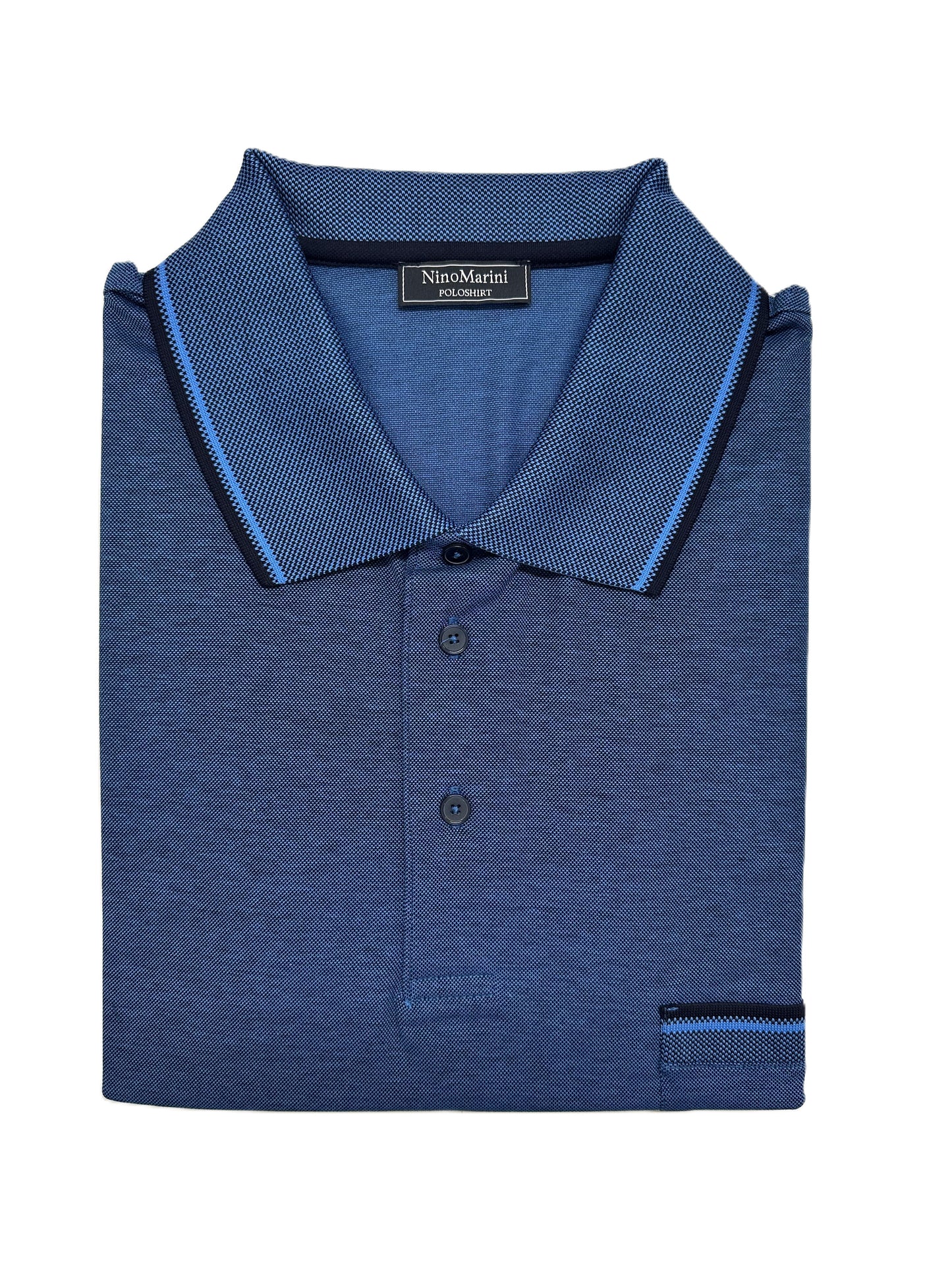 Polo Mezza Manica in Piquet di Filo di Scozia Nino Marini Taglie Forti con Taschino XENIB82325