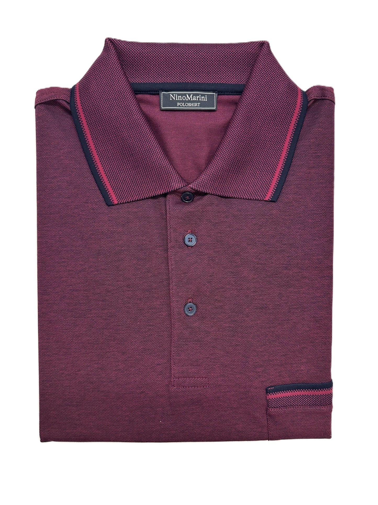 Polo Mezza Manica in Piquet di Filo di Scozia Nino Marini Taglie Forti con Taschino XENIB82325