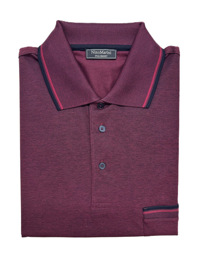 Polo Mezza Manica in Piquet di Filo di Scozia Nino Marini Taglie Forti con Taschino XENIB82325