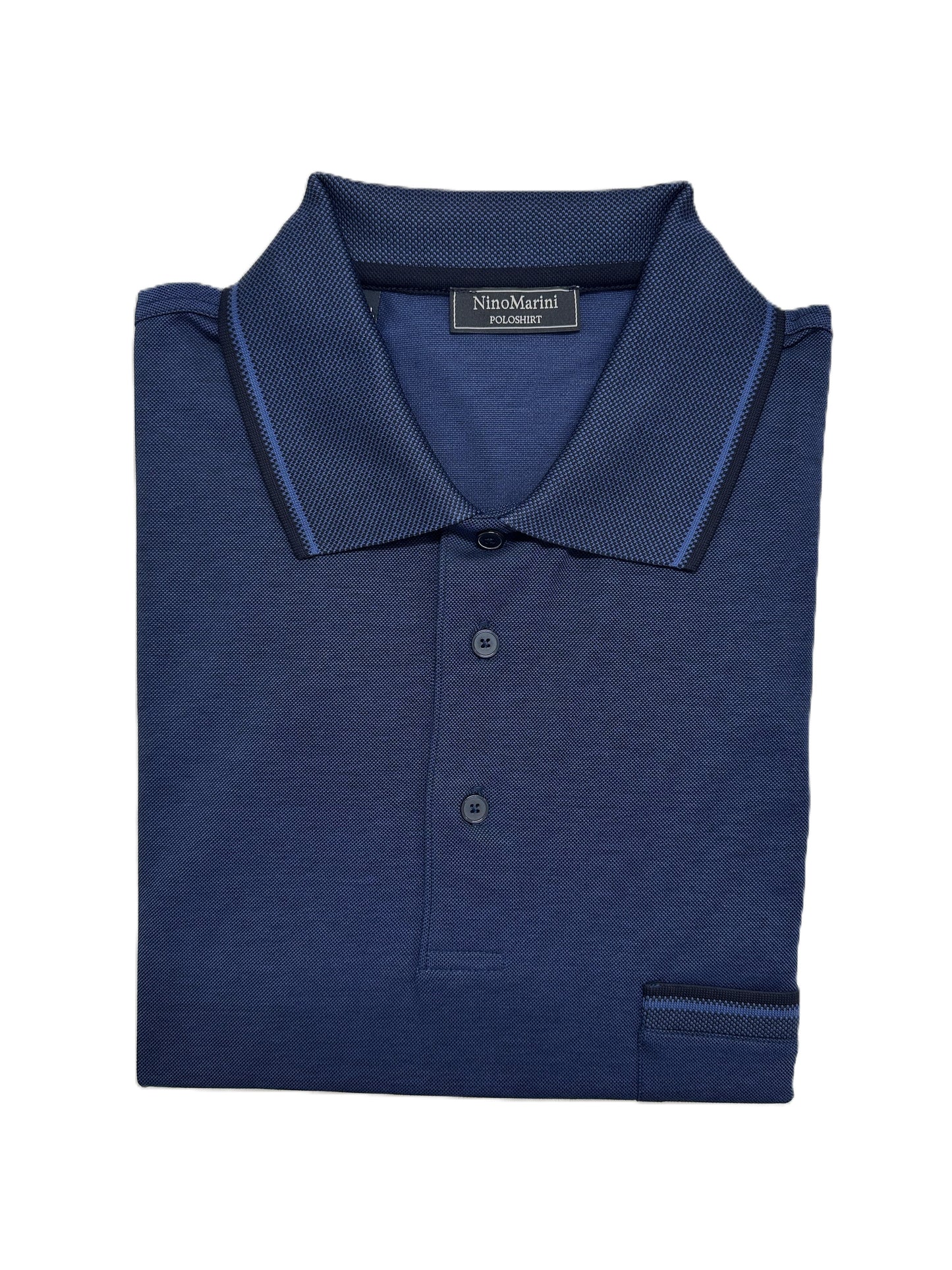 Polo Mezza Manica in Piquet di Filo di Scozia Nino Marini Taglie Forti con Taschino XENIB82325