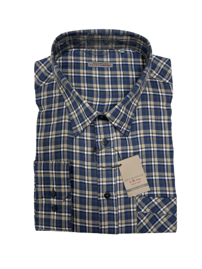 Camicia Fassa Manica Lunga Sea Barrier Flanella Leggera Taglie Forti Colore 149 - Blocco94
