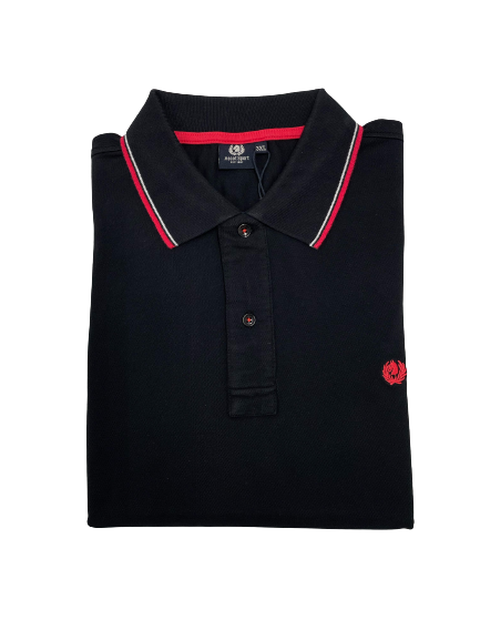Polo Manica Lunga Taglie Forti in Piquet Ascot 15588-507 Nero 92 - Blocco94