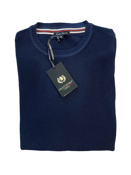 Girocollo Manica Lunga in Cotone Ascot Blu - Blocco94