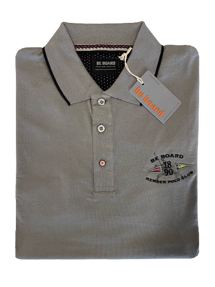 Polo Be Board Manica Lunga 21M9201C Taglie Forti Grigio Medio - Blocco94