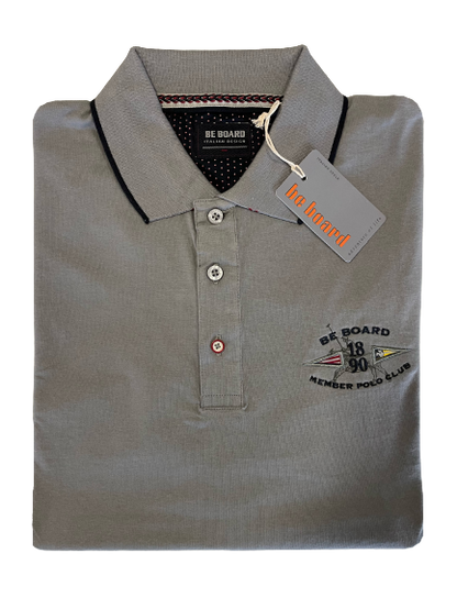 Polo Be Board Manica Lunga 21M9201C Taglie Forti Grigio Medio - Blocco94