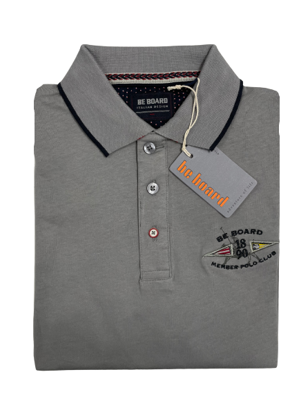 Polo Manica Lunga 21M9201 Be board Grigio Medio - Blocco94