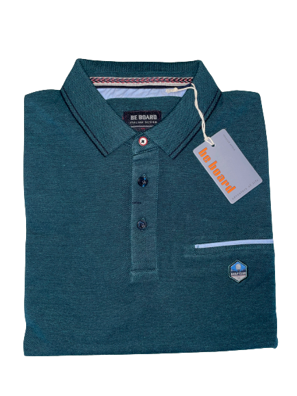 Polo Be Board Manica Lunga 21M9205C Taglie Forti Petrolio Oxford - Blocco94