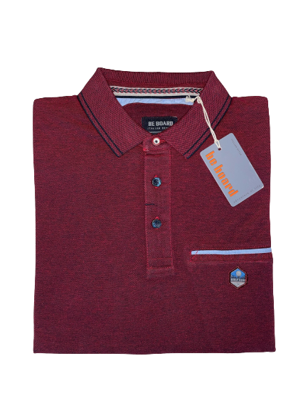 Polo Be Board Manica Lunga 21M9205C Taglie Forti Rosso India Oxford - Blocco94