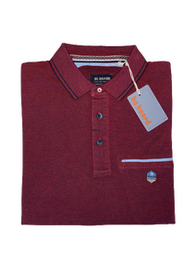Polo Be Board Manica Lunga 21M9205C Taglie Forti Rosso India Oxford - Blocco94