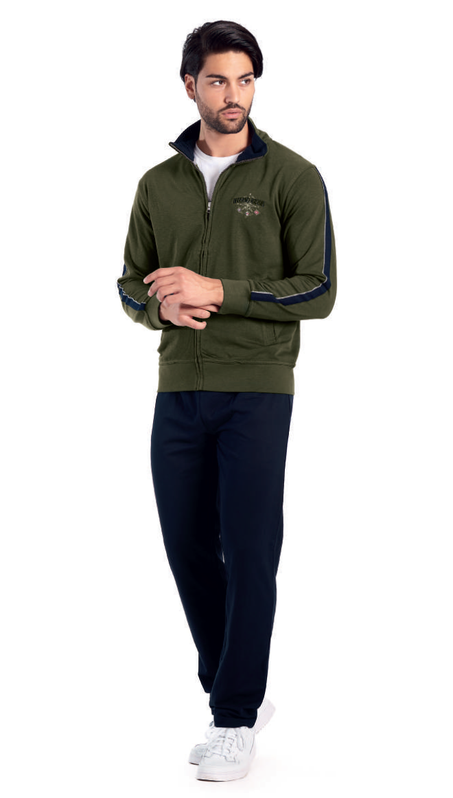 Tuta in Felpa Leggera 21T9463 Be Board Giacca Verde Pantalone Blu - Blocco94