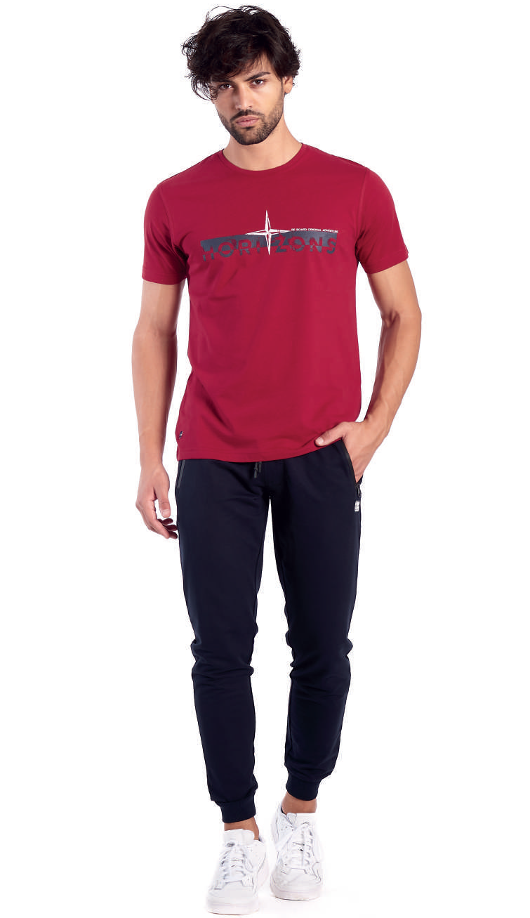 Girocollo Mezza Manica 22H9709C Be Board Taglie Forti Rosso - Blocco94