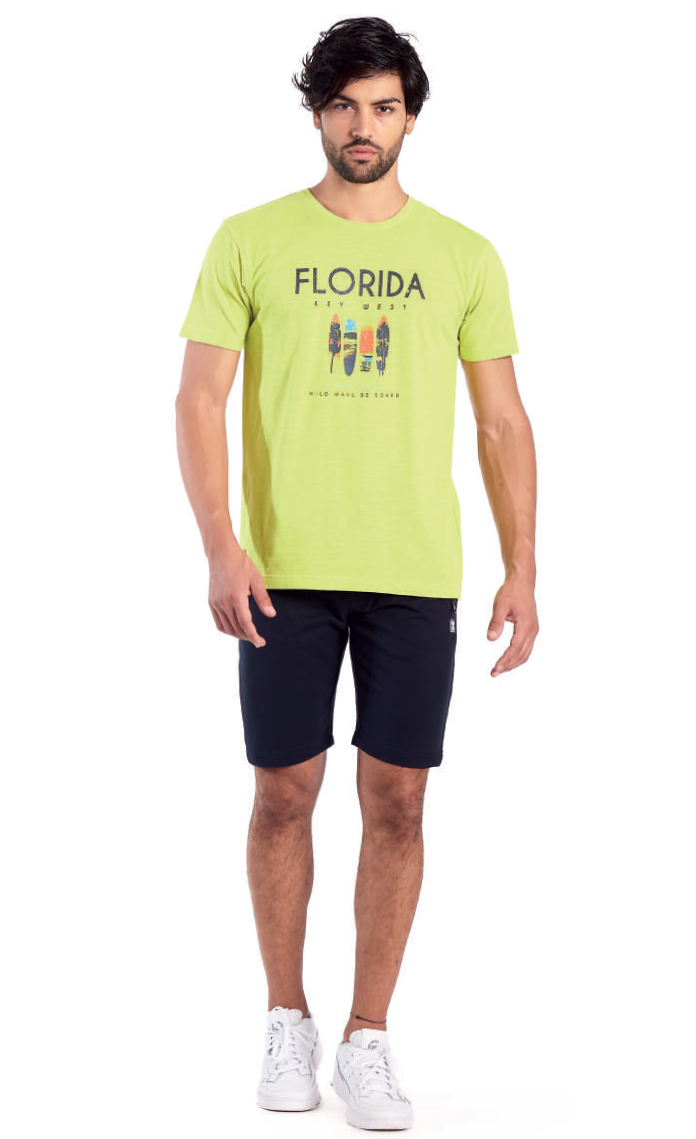 Girocollo Mezza Manica 22H9728 Be Board Verde Acido - Blocco94