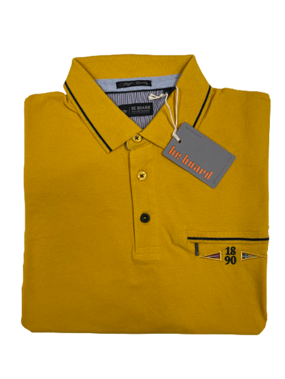 Polo Mezza Manica con Taschino 22L9613C Be Board Taglie Forti Oro - Blocco94