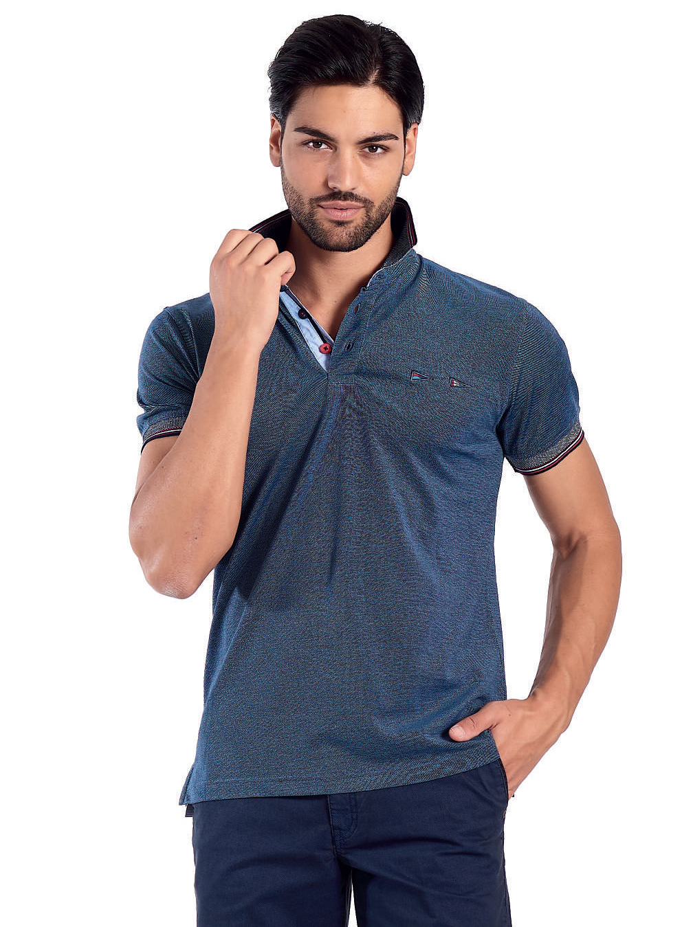 Polo Mezza Manica 22L9617Big Be Board Taglie Forti Lago Oxford - Blocco94