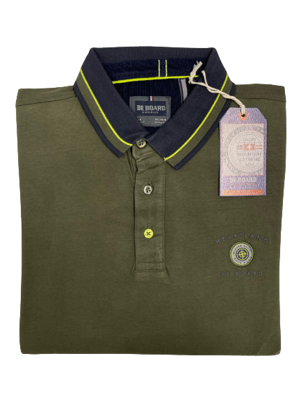 Polo Be Board Manica Lunga 23M9209C Taglie Forti Militare - Blocco94