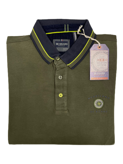 Polo Be Board Manica Lunga 23M9209C Taglie Forti Militare - Blocco94