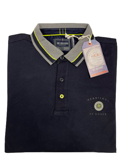 Polo Be Board Manica Lunga 23M9209C Taglie Forti Blu - Blocco94