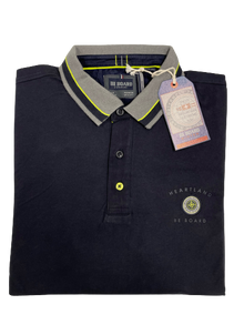 Polo Be Board Manica Lunga 23M9209C Taglie Forti Blu - Blocco94