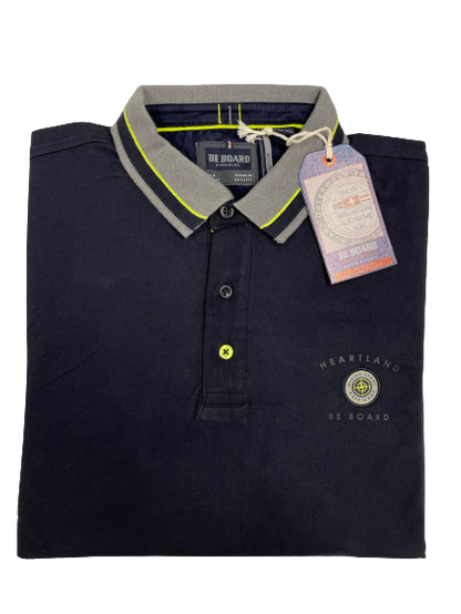 Polo Be Board Manica Lunga 23M9209C Taglie Forti Blu - Blocco94