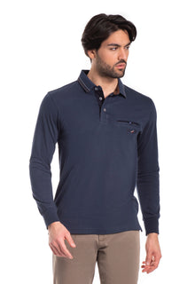 Polo Be Board Manica Lunga Con Taschino 23M9211C Taglie Forti Blu - Blocco94