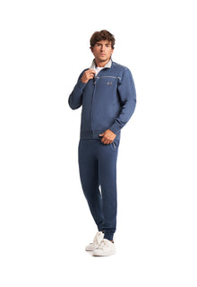 Tuta in Felpa Leggera 31T9481C Be Board Taglie Forti Giacca Grigio Melange Pantalone Blu - Blocco94