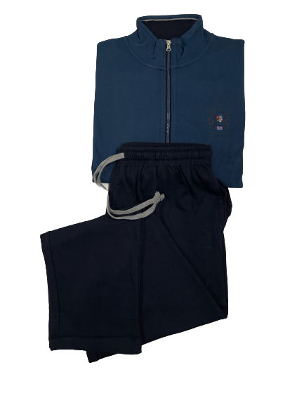 Tuta in Felpa Leggera 31T9482C Be Board Taglie Forti Giacca Cobalto Pantalone Blu - Blocco94