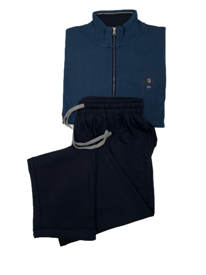 Tuta in Felpa Leggera 31T9482C Be Board Taglie Forti Giacca Cobalto Pantalone Blu - Blocco94