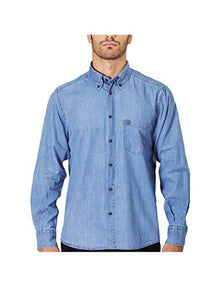 Camicia Jangol Manica Lunga Sea Barrier Taglie Forti Denim Chiaro - Blocco94