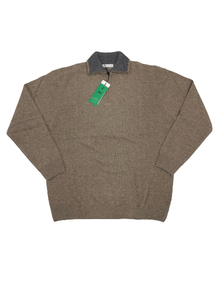 Maglia U7503 OVER Mezza Zip Mela Verde Taglie Forti - Blocco94