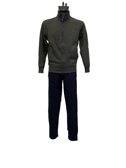 Tuta in Felpa 903036C Be Board Taglie Forti Giacca Grafite Pantalone Blu - Blocco94