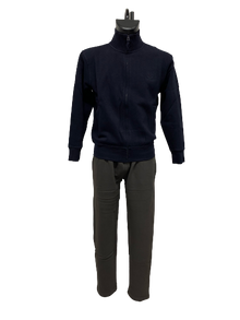 Tuta in Felpa 903036C Be Board Taglie Forti Giacca Blu Pantalone Grafite - Blocco94