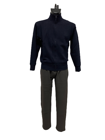 Tuta in Felpa 903036C Be Board Taglie Forti Giacca Blu Pantalone Grafite - Blocco94