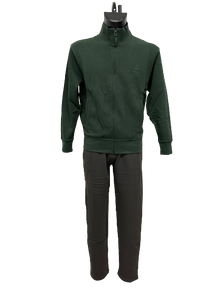 Tuta in Felpa 903036C Be Board Taglie Forti Giacca Verde Pantalone Grafite - Blocco94