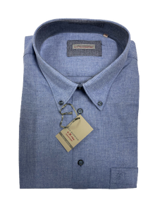 Camicia in Flanella Transimeno Manica Lunga Sea Barrier Taglie Forti Colore Azzurro - Blocco94