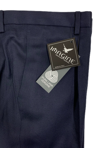 Pantalone Pura Lana Jaspè Taglie Forti Classico con Pence Blu - Blocco94