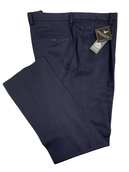 Pantalone Pura Lana Jaspè Taglie Forti Classico con Pence Blu - Blocco94