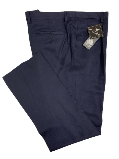 Pantalone Pura Lana Jaspè Taglie Forti Classico con Pence Blu - Blocco94