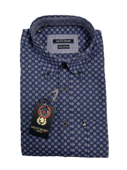 Camicia Manica Lunga Ascot Colore 02 Microfantasia - Blocco94