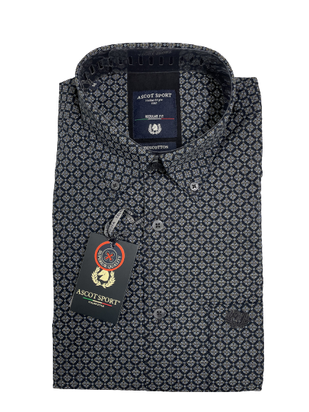 Camicia Manica Lunga Ascot Colore 19 Microfantasia - Blocco94