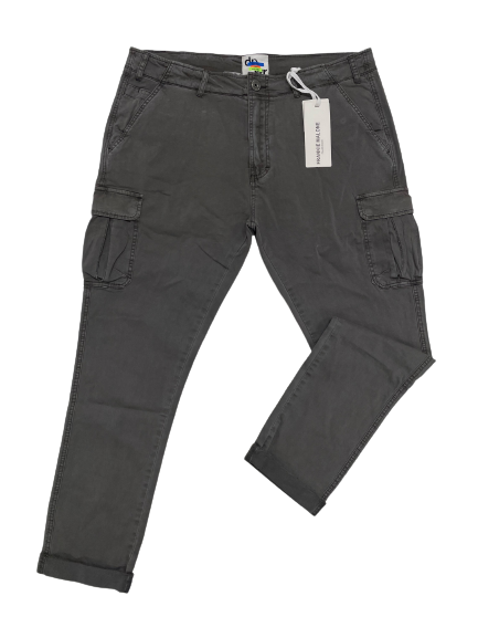 Pantalone con Tascone Giovane FMST6019 Taglie Forti Frankie Malone Grigio - Blocco94