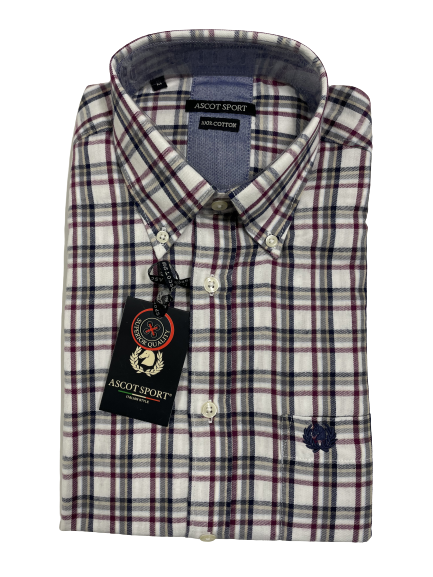 Camicia in Flanella Manica Lunga Ascot Colore 07 - Blocco94